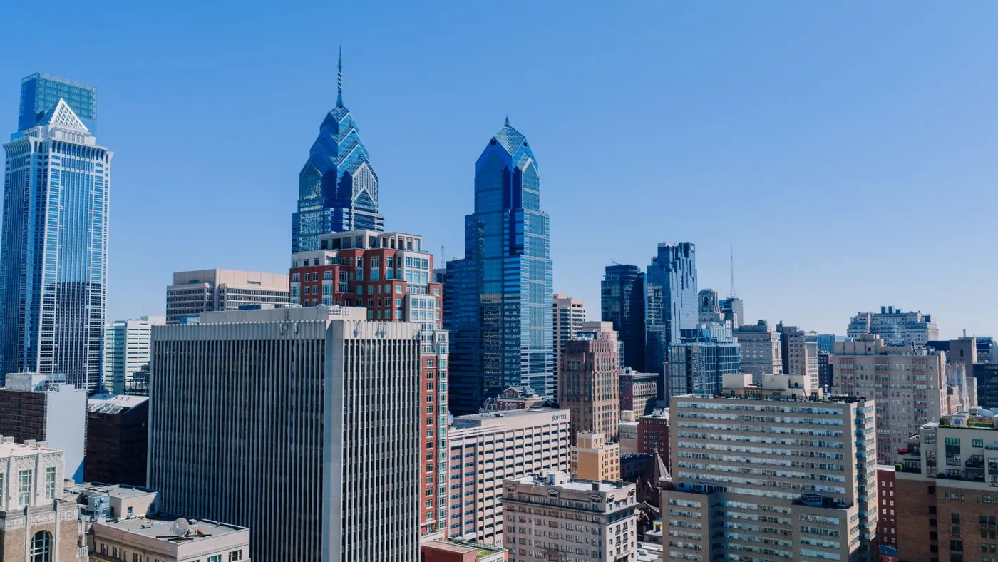 Center City Philadelphia skyline on a clear day