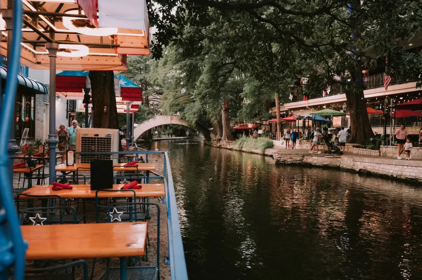 Evening along the San Antonio River Walk