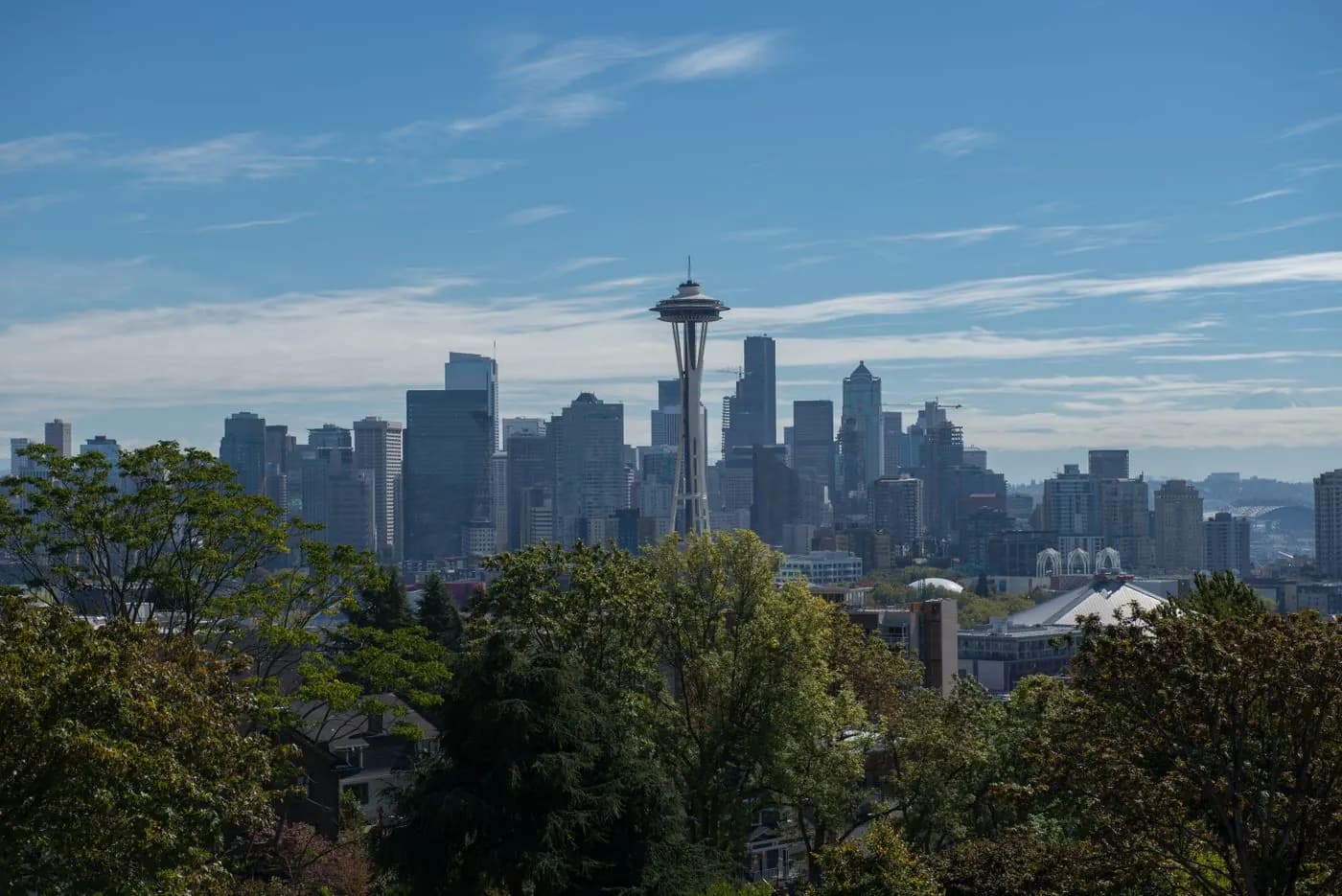 Seattle skyline with the Space Needle under a clear sky